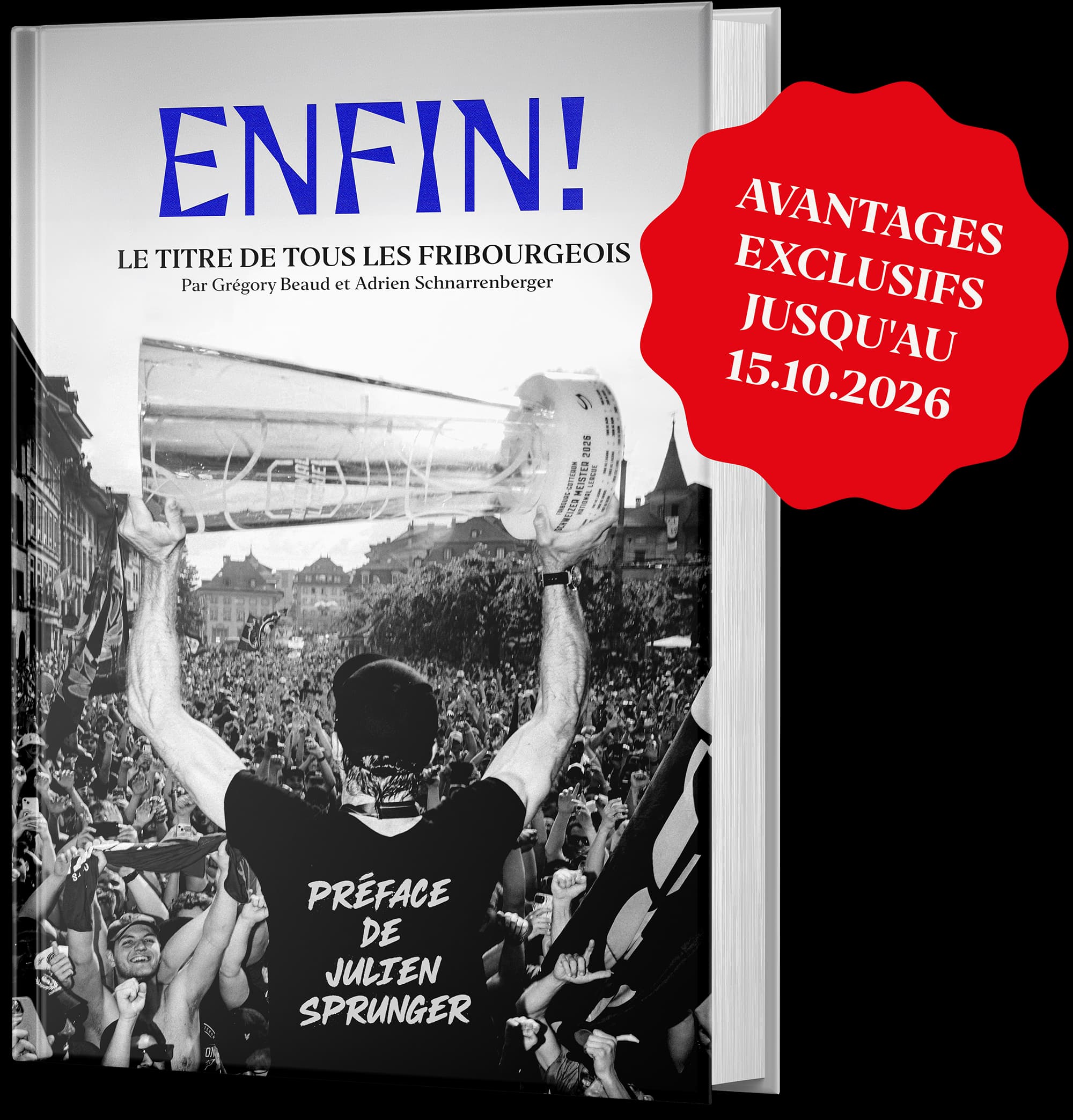Couverture du livre ENFIN!, le récit du titre de Fribourg-Gottéron